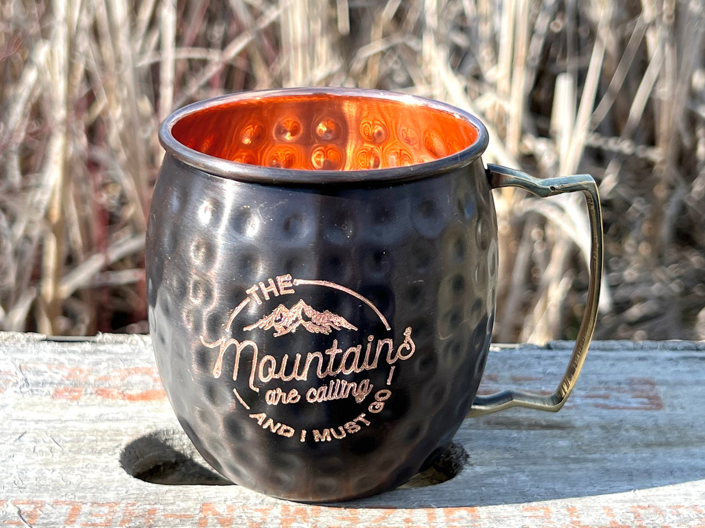 Mountain Moscow Mule Mug | Mountains Are Calling And I Must Go | Copper Mug Snow Capped Mountains | Gifts for Him | Gifts for Her |Outdoors