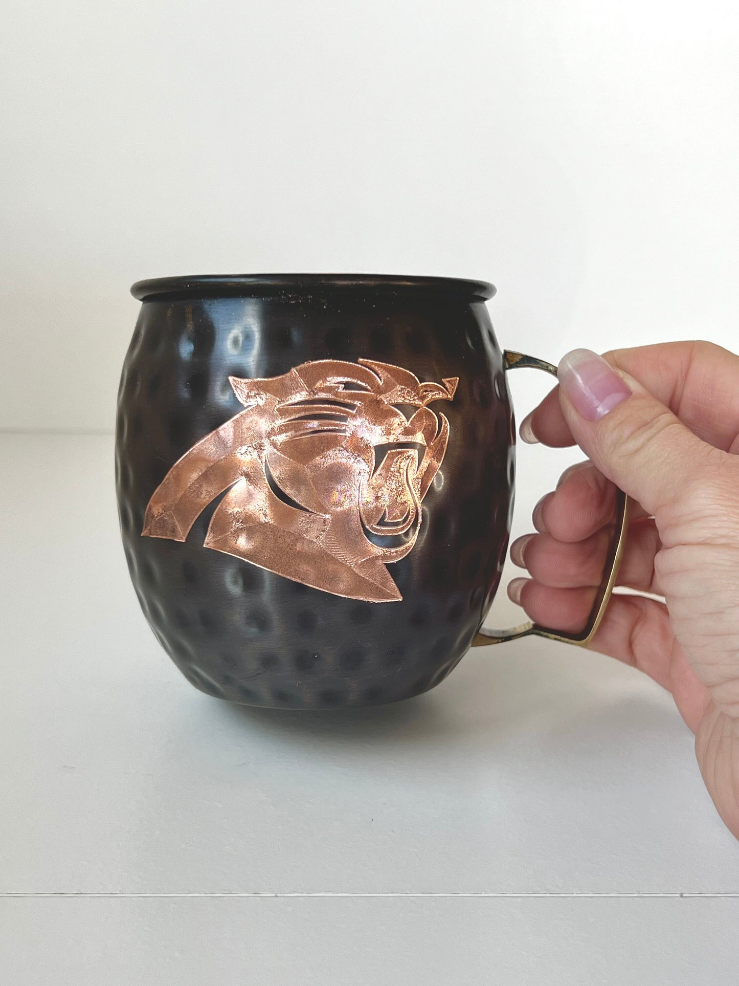 Carolina Panthers Moscow Mule Mug | Antiqued | Hammered | Other teams available | Request Customization