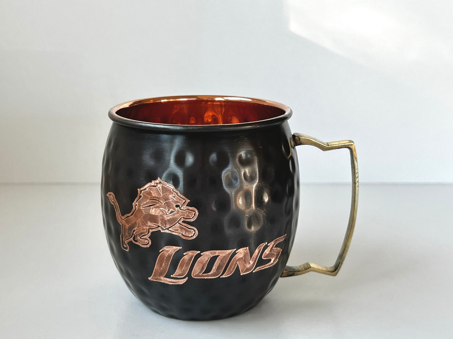 Detroit Lions Moscow Mule Mug | Pick Any Team | NFL Copper Mug | Copper Gift | Anniversary Gift | Father's Day Gift | Vikings Gift