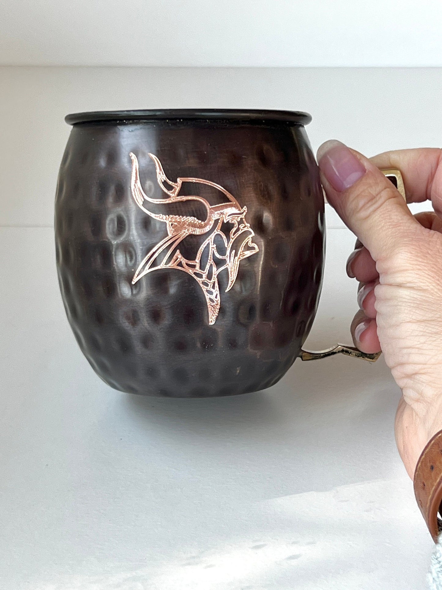 Minnesota Vikings Moscow Mule Mug | Pick Any Team | NFL Copper Mug | Copper Gift | Anniversary Gift | Father's Day Gift | Vikings Gift