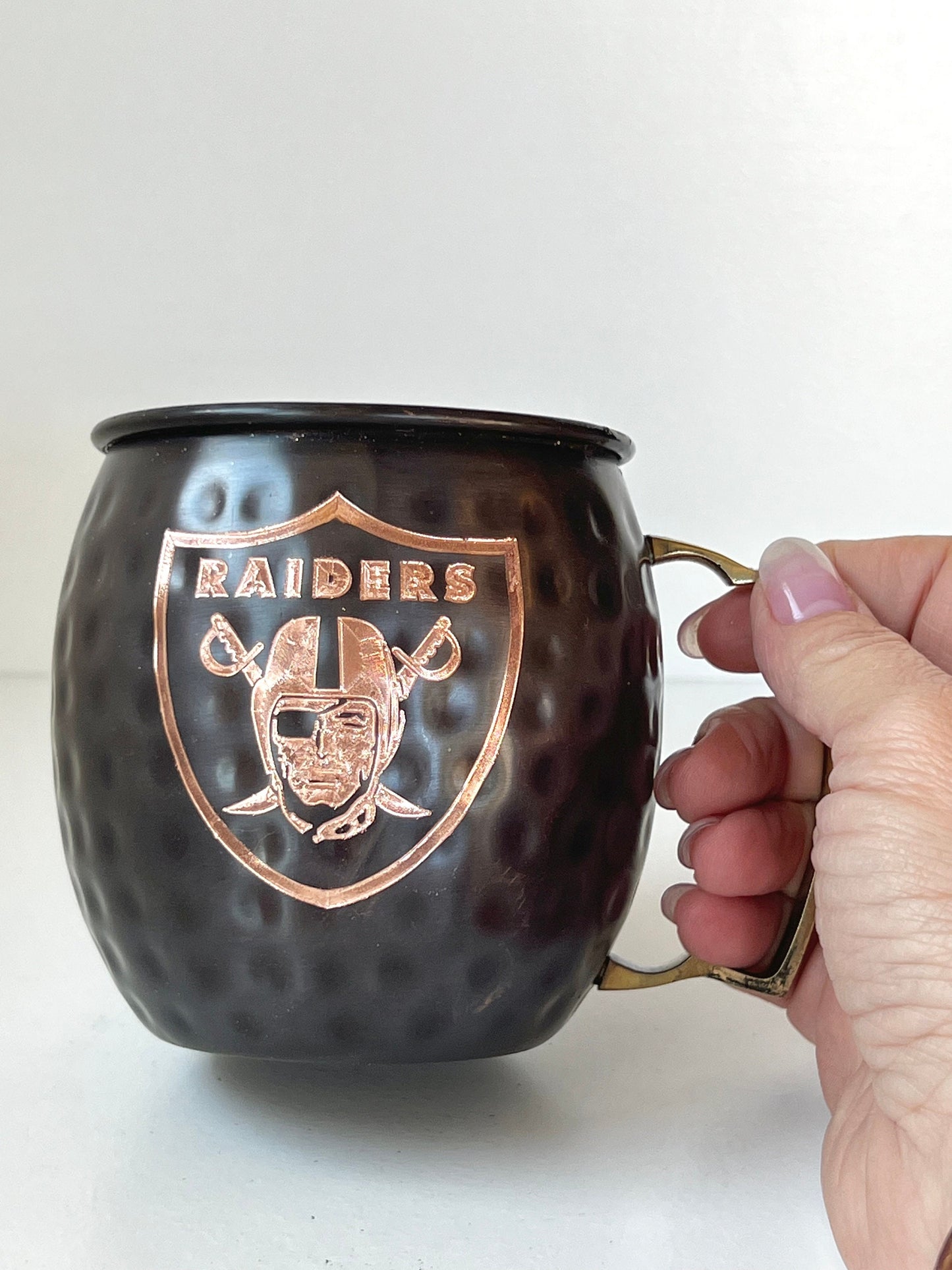 Las Vegas Raiders Moscow Mule Mug | Pick Any Team | NFL Copper Mug | Copper Gift | Anniversary Gift | Father's Day Gift | Raiders Gift