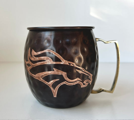 Denver Broncos Moscow Mule Mug | Antiqued | Hammered | Other teams available | Request Customization