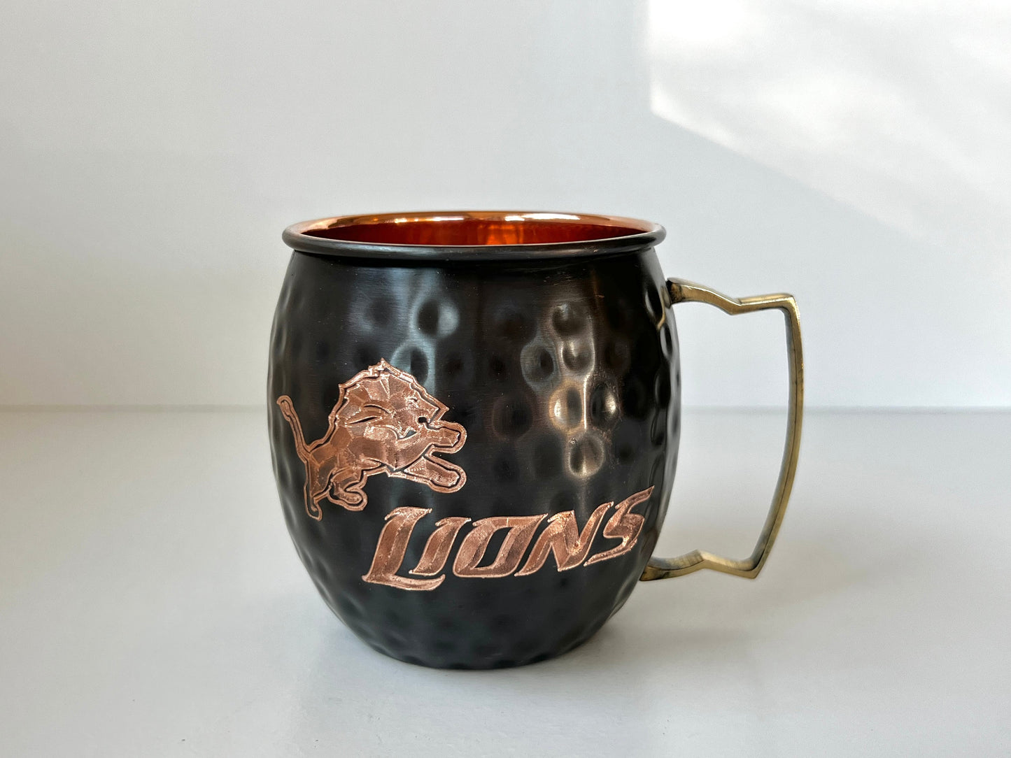 Detroit Lions Moscow Mule Mug | Pick Any Team | NFL Copper Mug | Copper Gift | Anniversary Gift | Father's Day Gift | Vikings Gift