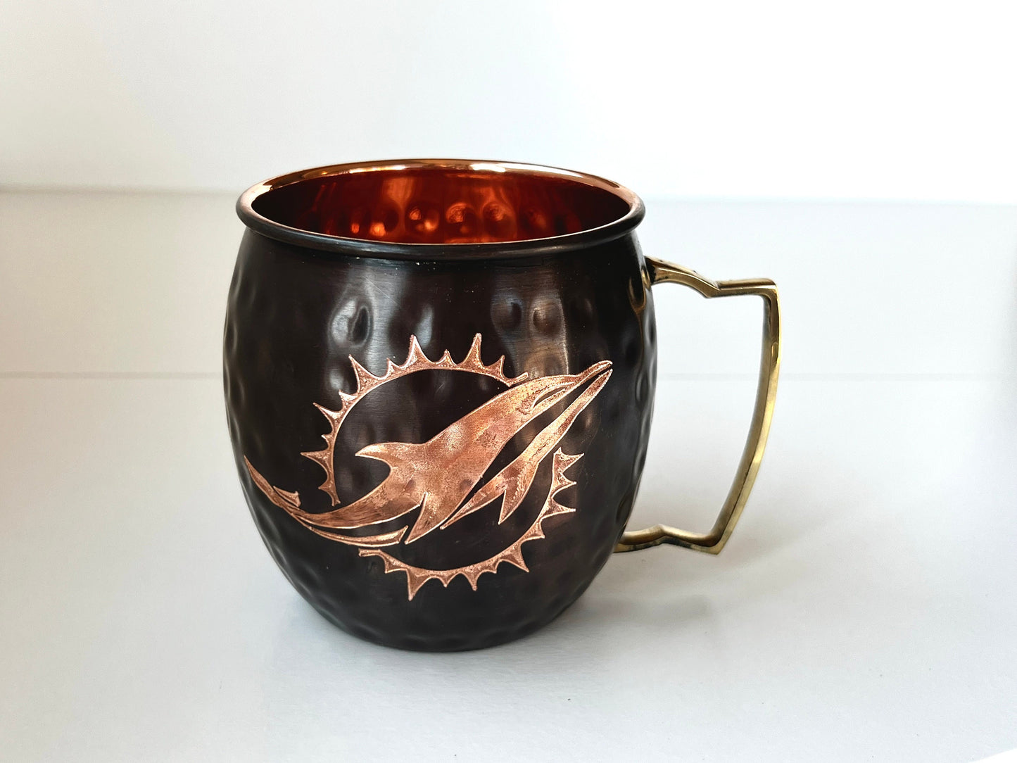 Miami Dolphins Moscow Mule Mug | Antiqued | Hammered | Other teams available | Request Customization