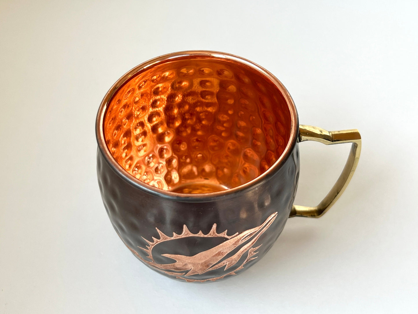 Miami Dolphins Moscow Mule Mug | Antiqued | Hammered | Other teams available | Request Customization