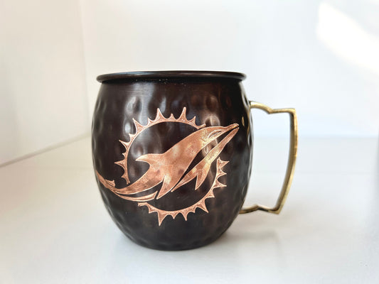 Miami Dolphins Moscow Mule Mug | Antiqued | Hammered | Other teams available | Request Customization