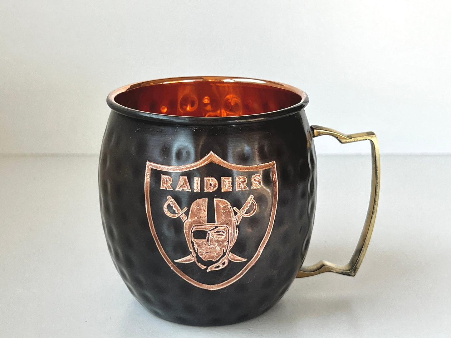 Las Vegas Raiders Moscow Mule Mug | Pick Any Team | NFL Copper Mug | Copper Gift | Anniversary Gift | Father's Day Gift | Raiders Gift