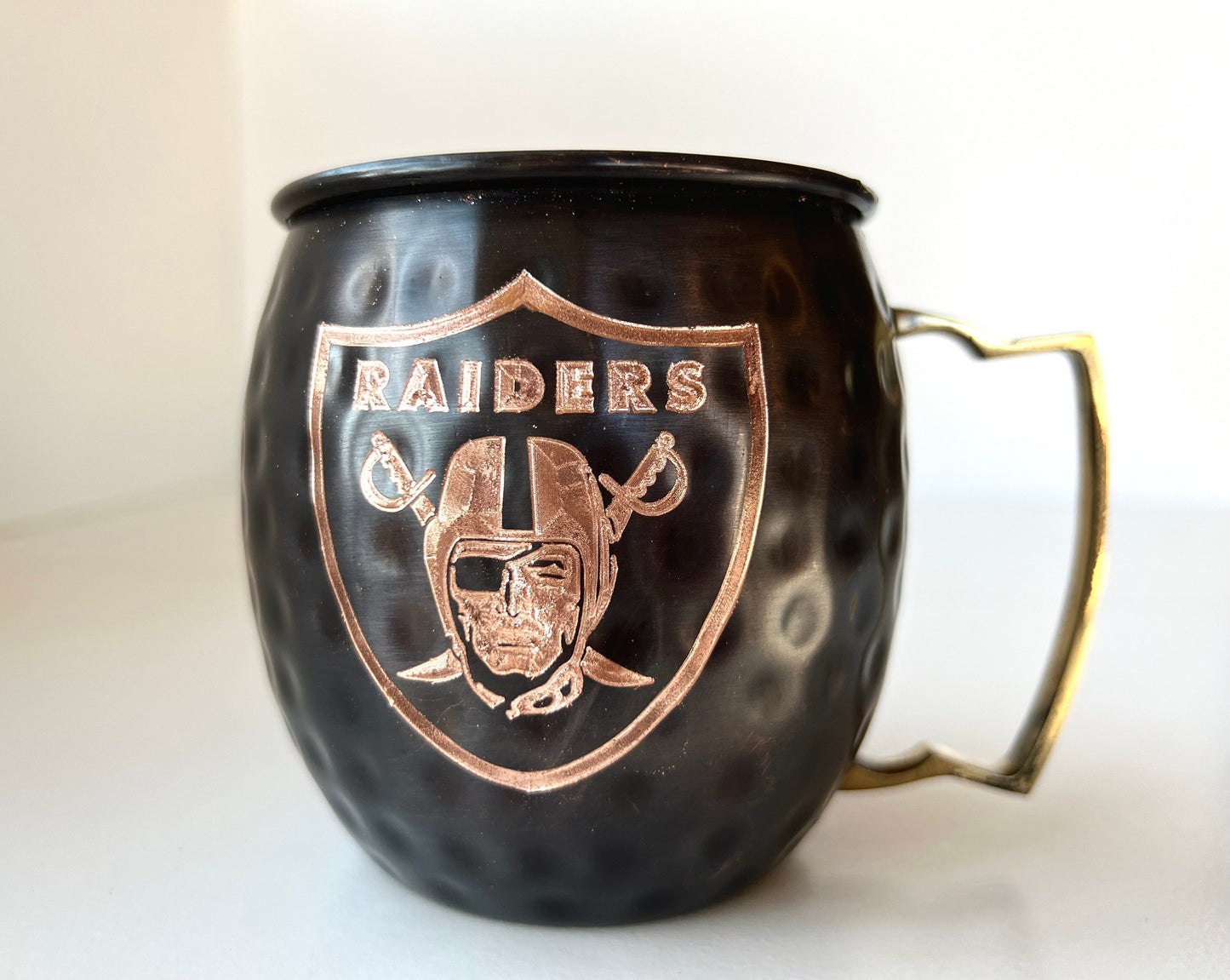 Las Vegas Raiders Moscow Mule Mug | Pick Any Team | NFL Copper Mug | Copper Gift | Anniversary Gift | Father's Day Gift | Raiders Gift