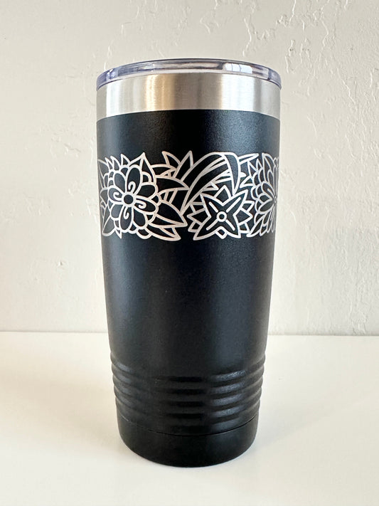 Pyrex Woodland Inspired 20 OZ insulated Tumbler with Lid and Option to Personalize