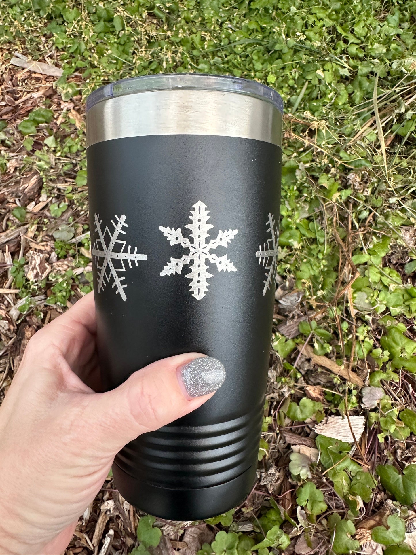 Pyrex Snowflake Inspired 20 OZ insulated Tumbler with Lid and Option to Personalize