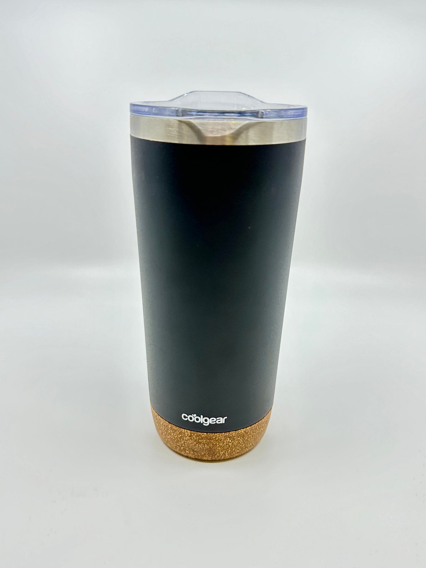 Engraved Insulated Cork Bottom 20 OZ Tumbler - Mountains with Trees design - etched 20 OZ - Option to Personalize - BLACK