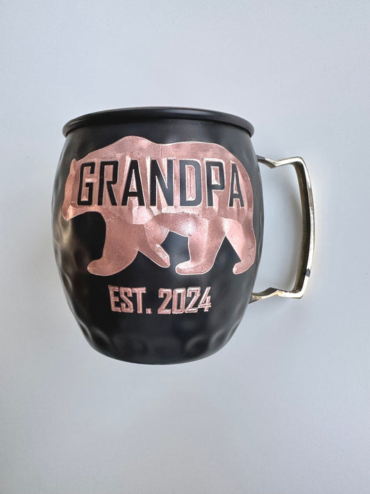 Grandpa Bear | Moscow Mule Mug | Copper Mug | Fathers Day Gift | Dad Gift | Personalized Gift| Grandpa Gift