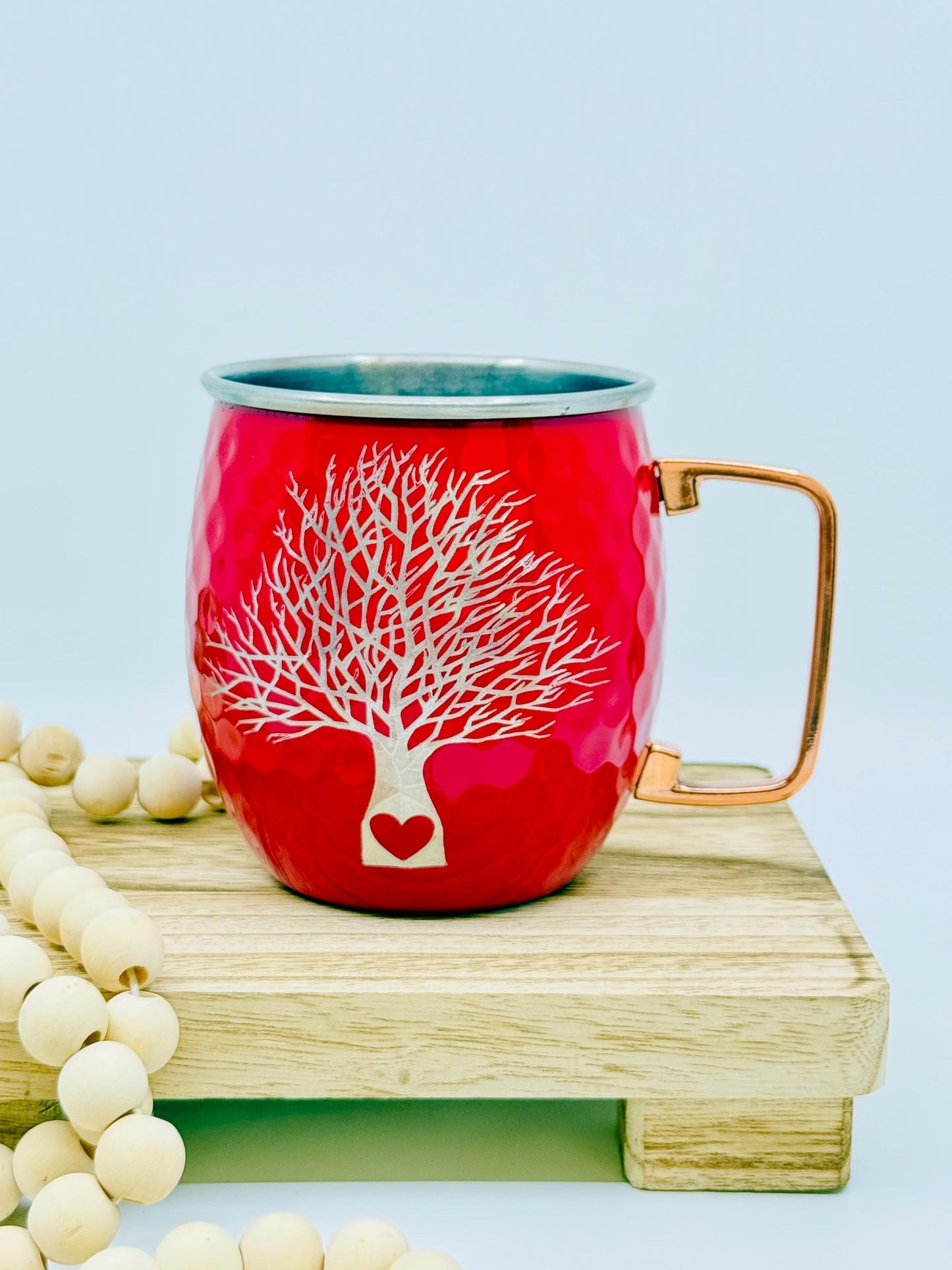 Heart in Tree Trunk with Initials / Valentines Day Gift / Moscow Mule Mug / Fiesta Ware / Fiesta Moscow Mule Mug / Fiesta Gift