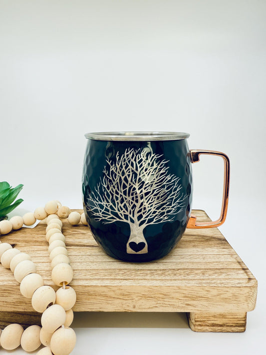 Heart in Tree Trunk with Initials / Valentines Day Gift / Moscow Mule Mug / Fiesta Ware / Fiesta Moscow Mule Mug / Fiesta Gift